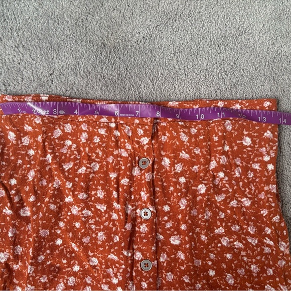 NWOT Wild Fable Vibrant Orange Floral Maxi Skirt - Picture 5 of 8